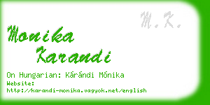monika karandi business card
